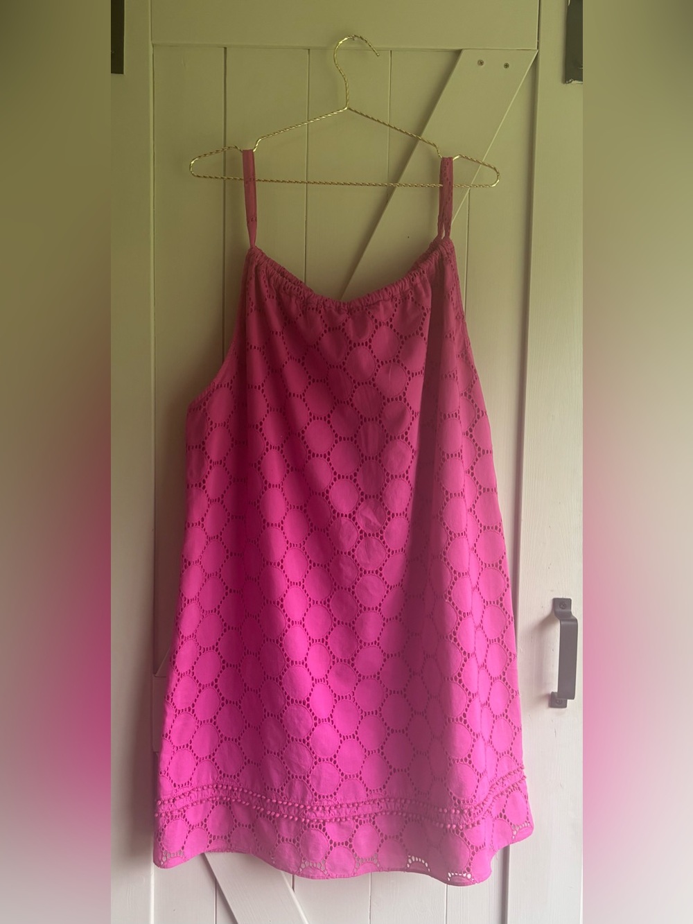 Crown & Ivy Hot Magenta Eyelet Tank Dress